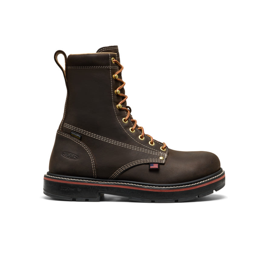 Men's Liberty 8\" Waterproof 90° Heel Boot (Carbon Toe) | Coffee Bean/Black