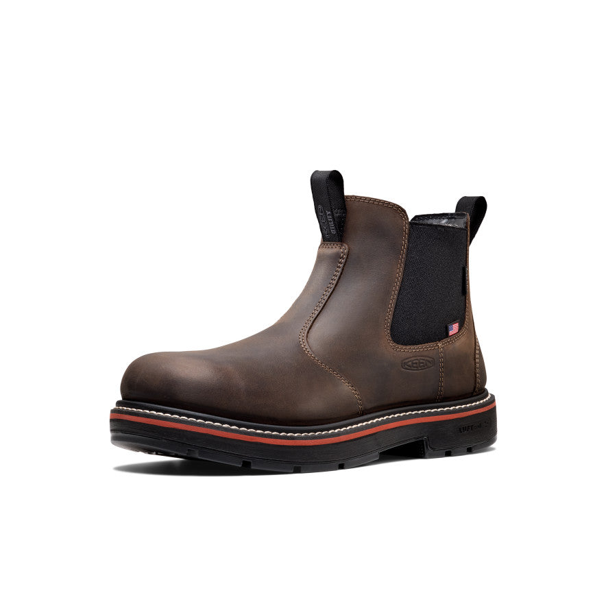 Men's Liberty Chelsea 90° Heel Waterproof Work Boot (Soft Toe) | Coffee Bean/Black
