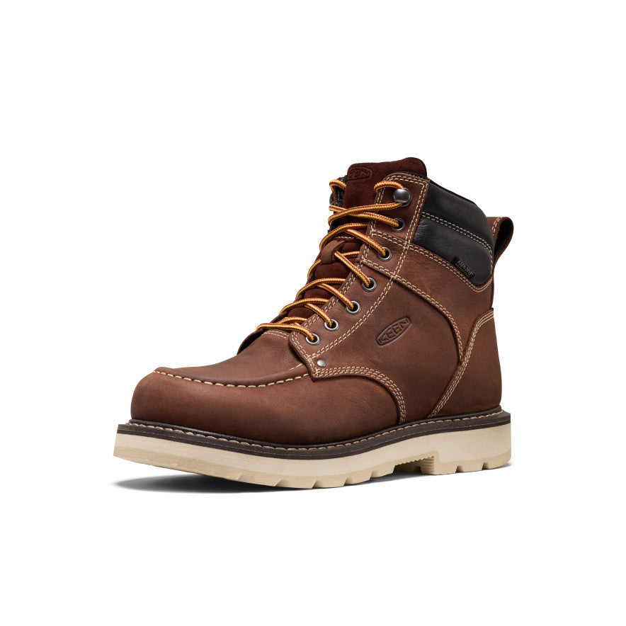 Men's Cincinnati 6\" Waterproof 90° Heel Boot (Soft Toe) | Tuscan Red/Sandshell