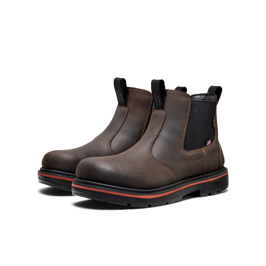 Men's Liberty Chelsea 90° Heel Waterproof Work Boot (Carbon Toe) | Coffee Bean/Black