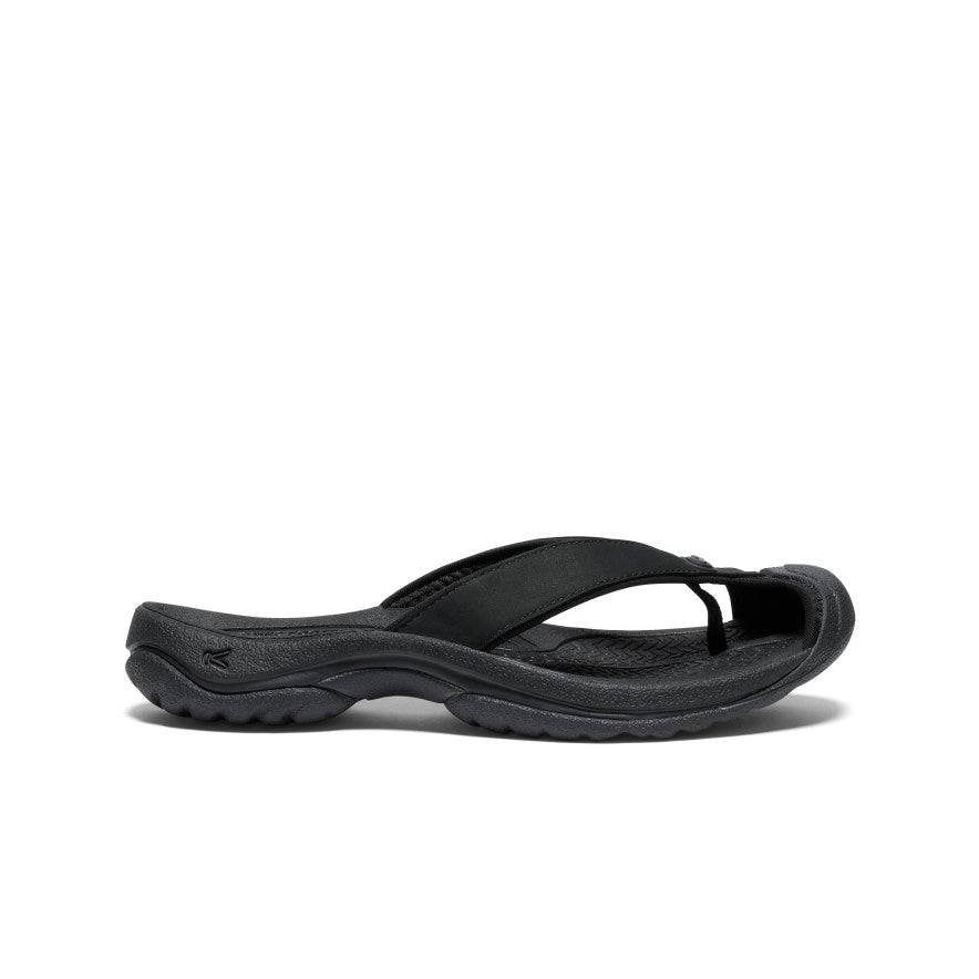 Women's Waimea Leather Flip-Flop | Black/Black