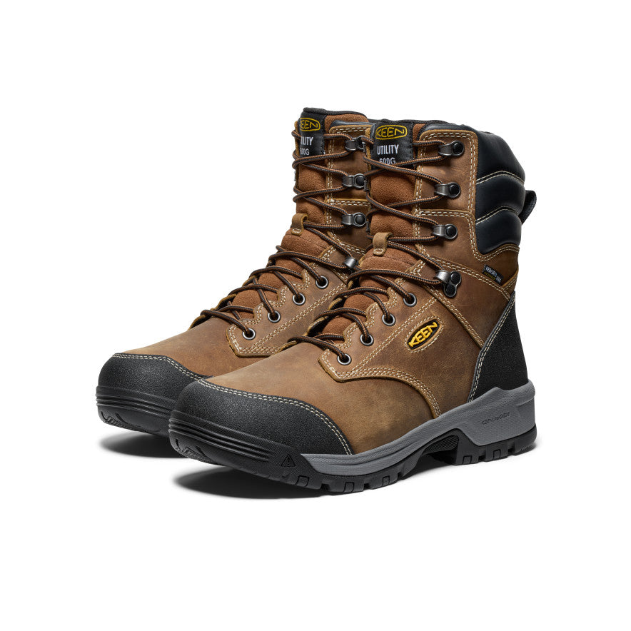 Men's Evanston 8\" Insulated Waterproof Boot (Soft Toe) | Bison/Black