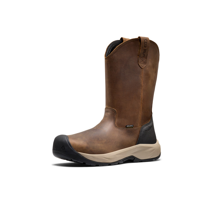 Men's Highframe Pull-On Waterproof Work Boot (Steel Toe) | Dark Earth/Black