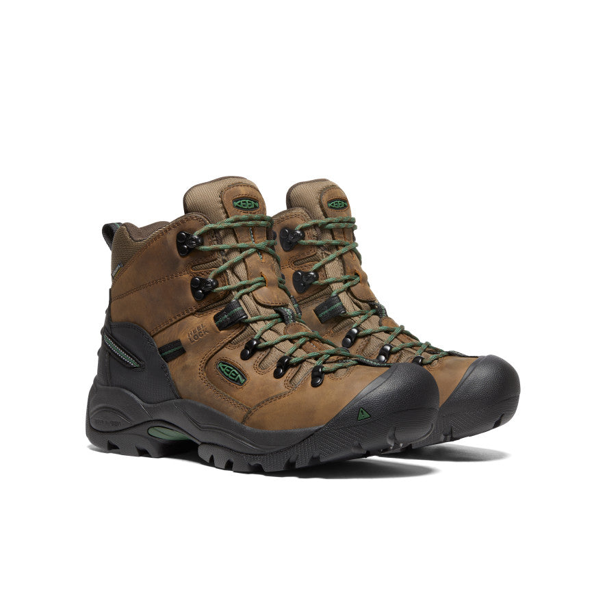 Men's Pittsburgh Energy 6\" Waterproof Boot (Soft Toe) | Cascade Brown/Greener Pastures