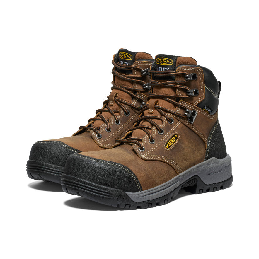 Women's Evanston 6\" Waterproof Boot (Carbon Toe) | Bison/Black