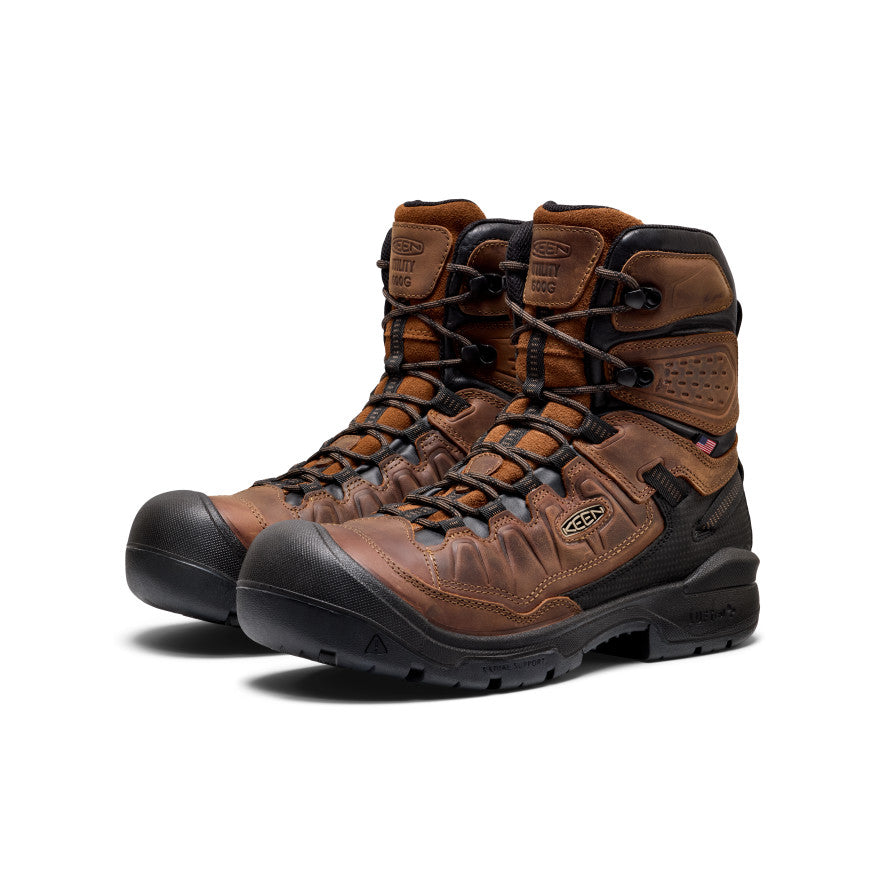 Men's Targhee IV 8\" Insulated Waterproof Work Boot (Carbon Toe) | Bison/Black