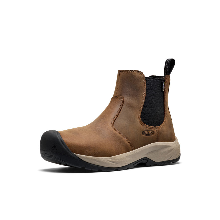 Men's Highframe Chelsea Waterproof Work Boot (Steel Toe) | Dark Earth/Black