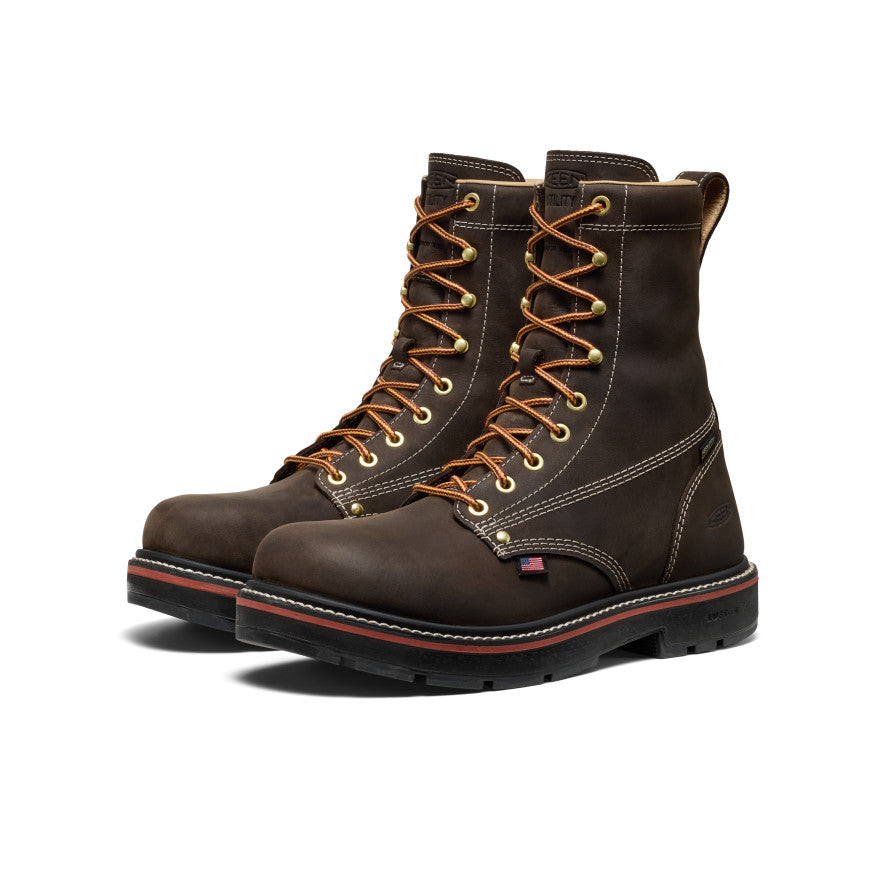 Men's Liberty 8\" Waterproof 90° Heel Boot (Carbon Toe) | Coffee Bean/Black