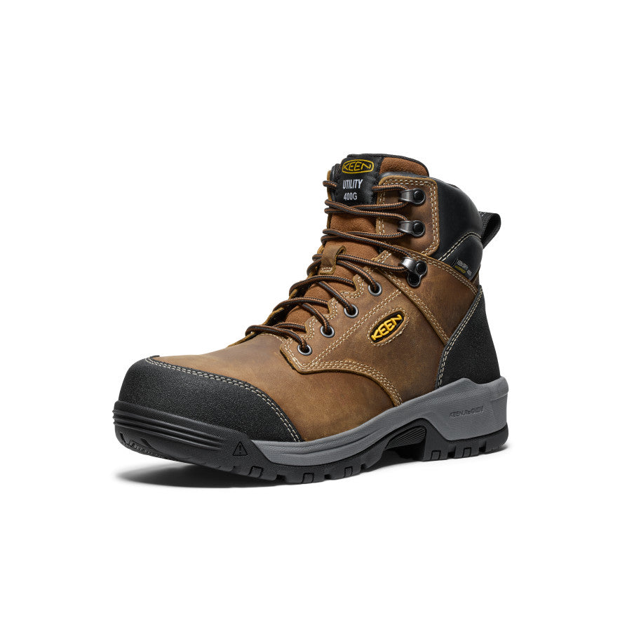 Men's Evanston 6\" Insulated Waterproof Boot (Carbon Toe) | Bison/Black