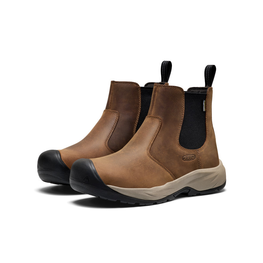 Men's Highframe Chelsea Waterproof Work Boot (Soft Toe) | Dark Earth/Black