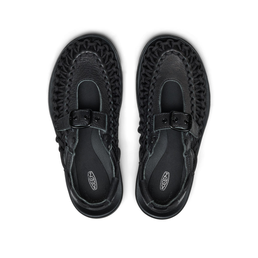 All Gender UNEEK PLT Mary Jane Sneaker | Black Smooth Lea