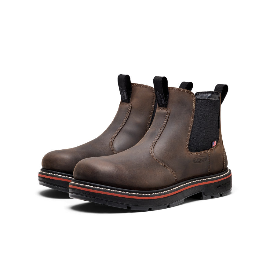 Men's Liberty Chelsea 90° Heel Waterproof Work Boot (Soft Toe) | Coffee Bean/Black