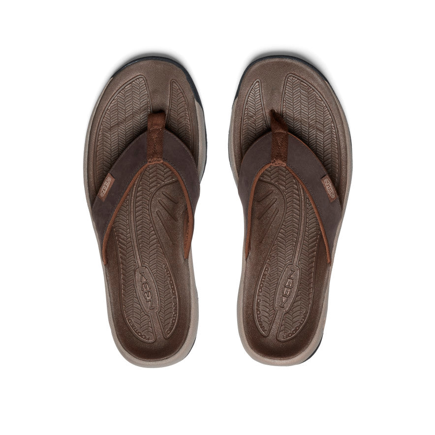 Men's Kona Leather Flip-Flop | Java/Dark Earth
