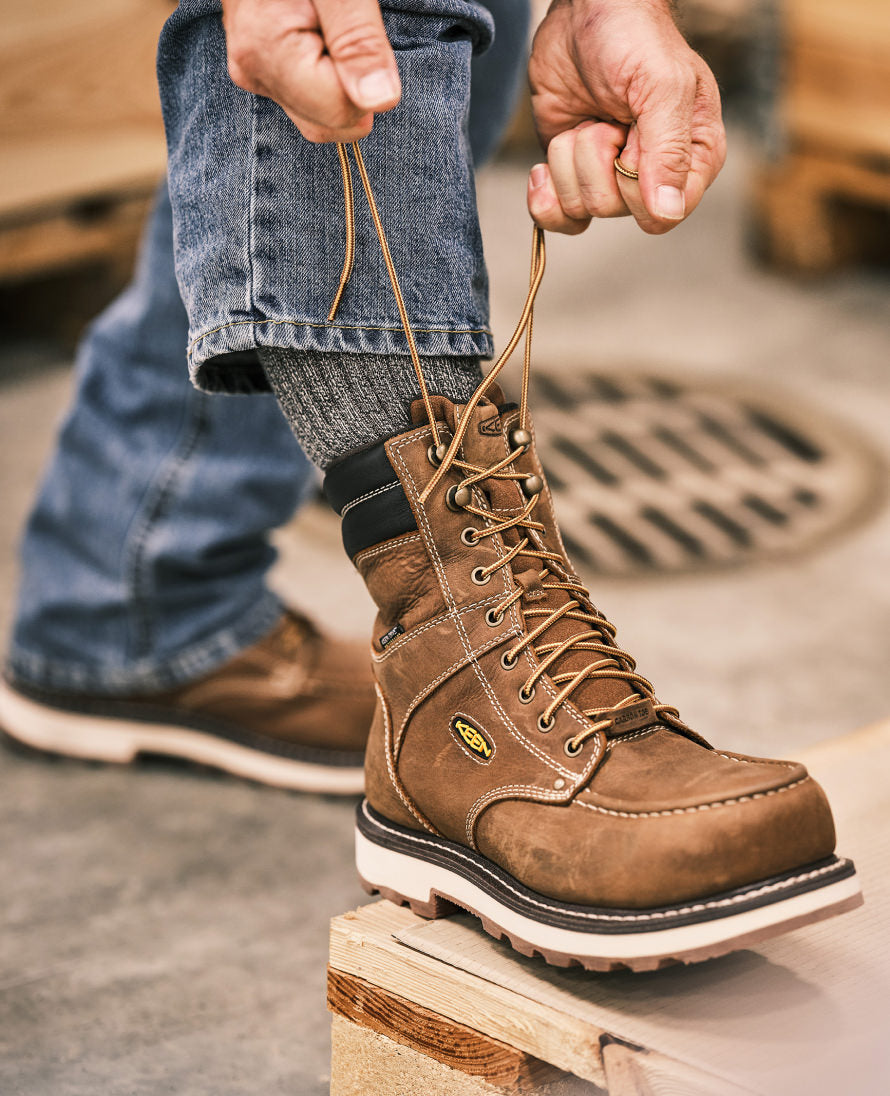 Men's Cincinnati 8\" Waterproof 90° Heel Boot (Carbon Toe) | Belgian/Sandshell