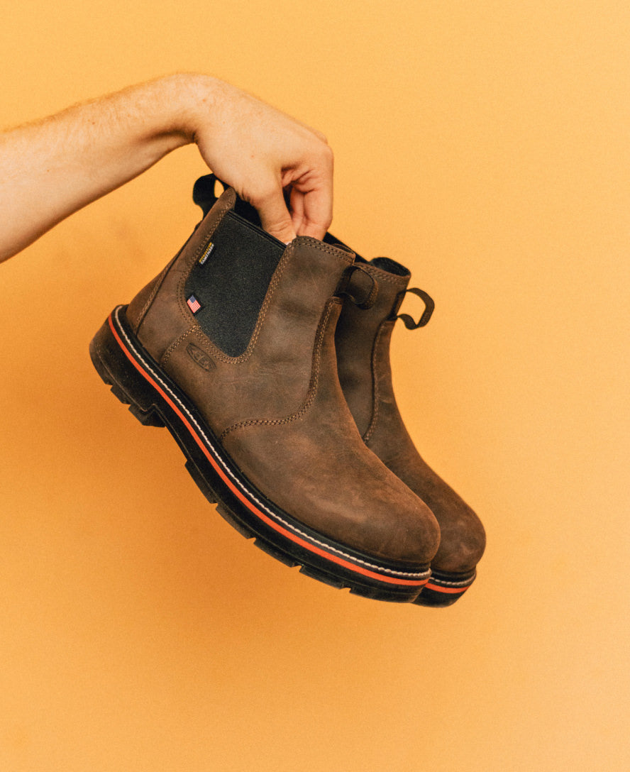 Men's Liberty Chelsea 90° Heel Waterproof Work Boot (Soft Toe) | Coffee Bean/Black