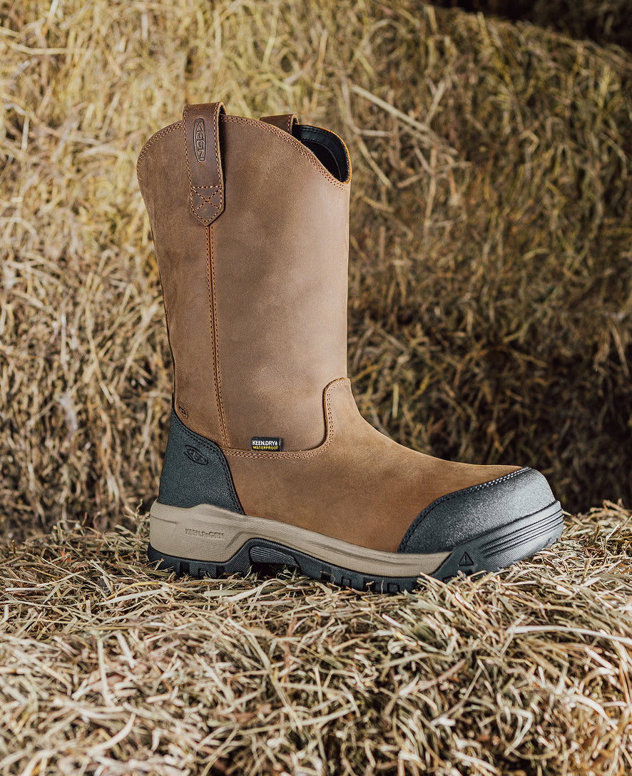 Women's Evanston Pull-On Waterproof Boot (Carbon Toe) | Bison/Black