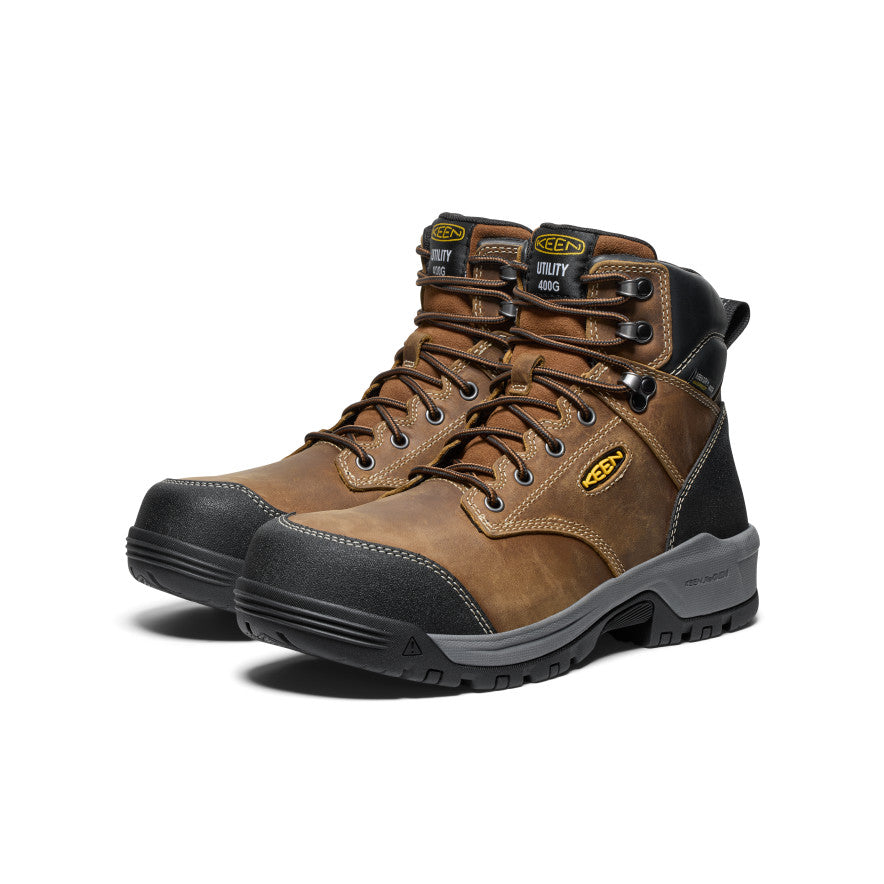 Men's Evanston 6\" Insulated Waterproof Boot (Carbon Toe) | Bison/Black