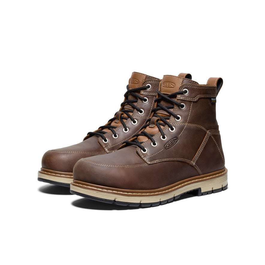 Men's San Jose 6\" Waterproof 90° Heel Boot (Aluminum Toe) | Bison/Black