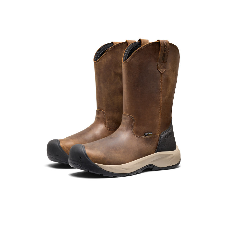 Men's Highframe Pull-On Waterproof Work Boot (Steel Toe) | Dark Earth/Black