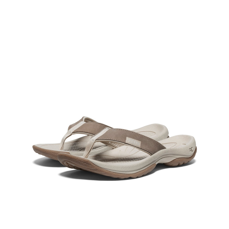 Women's Kona Leather Flip-Flop | Brindle/Silver Birch