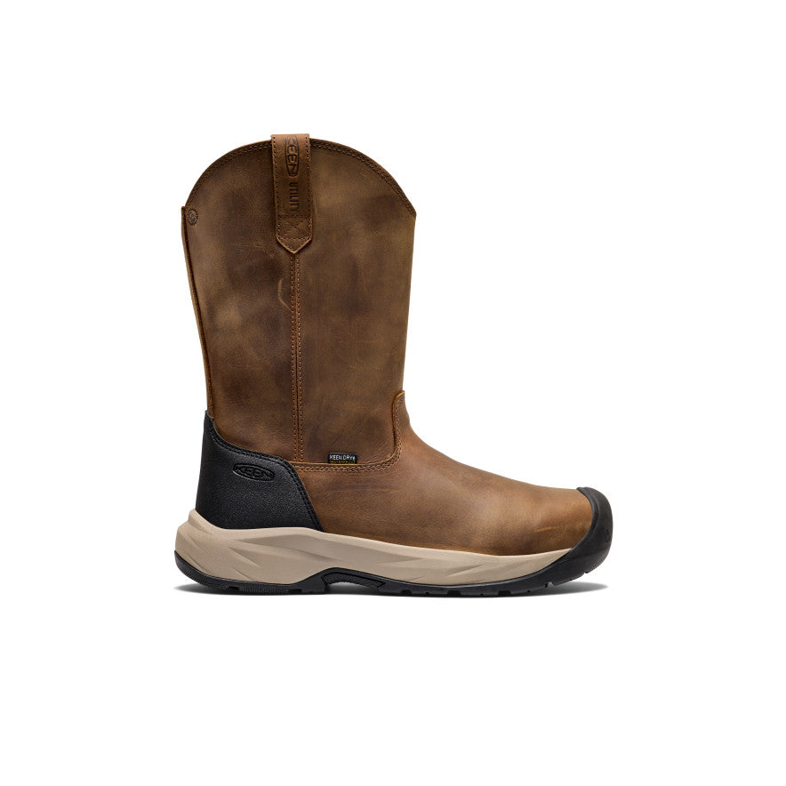 Men's Highframe Pull-On Waterproof Work Boot (Steel Toe) | Dark Earth/Black