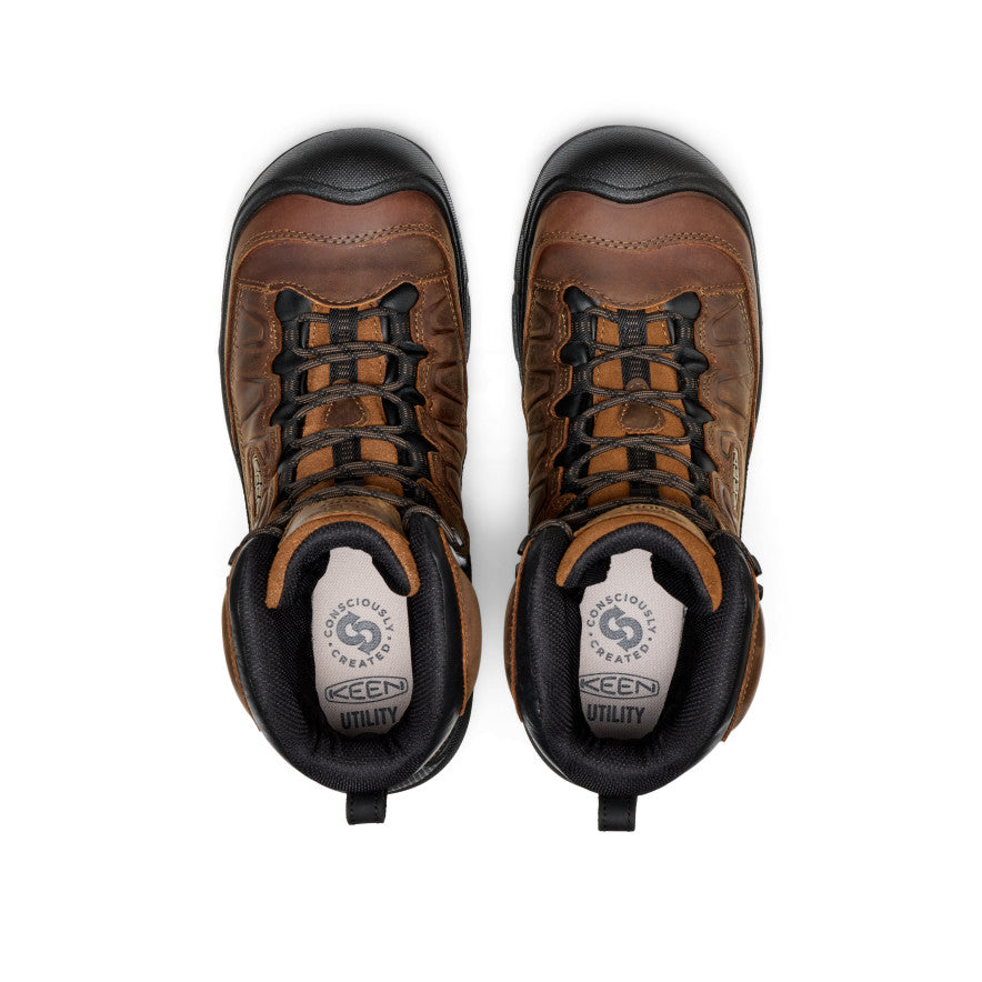 Men's Targhee IV 8\" Insulated Waterproof Work Boot (Carbon Toe) | Bison/Black
