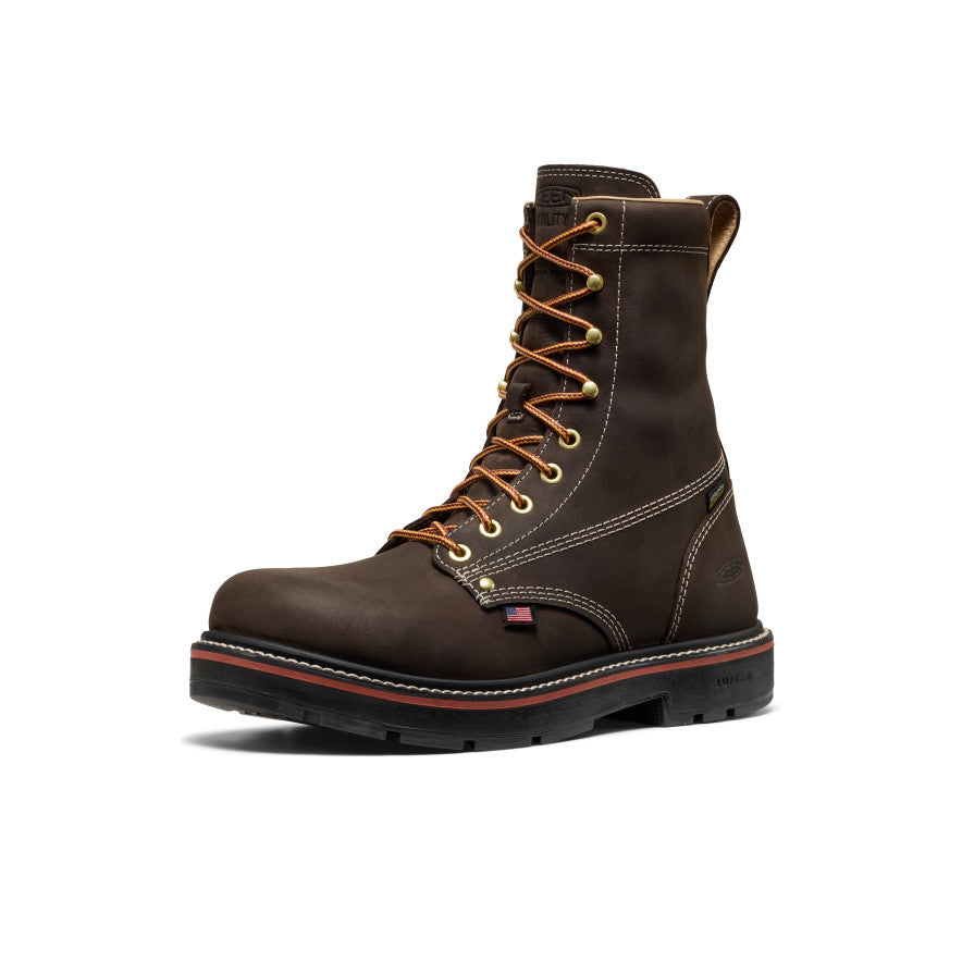 Men's Liberty 8\" Waterproof 90° Heel Boot (Carbon Toe) | Coffee Bean/Black
