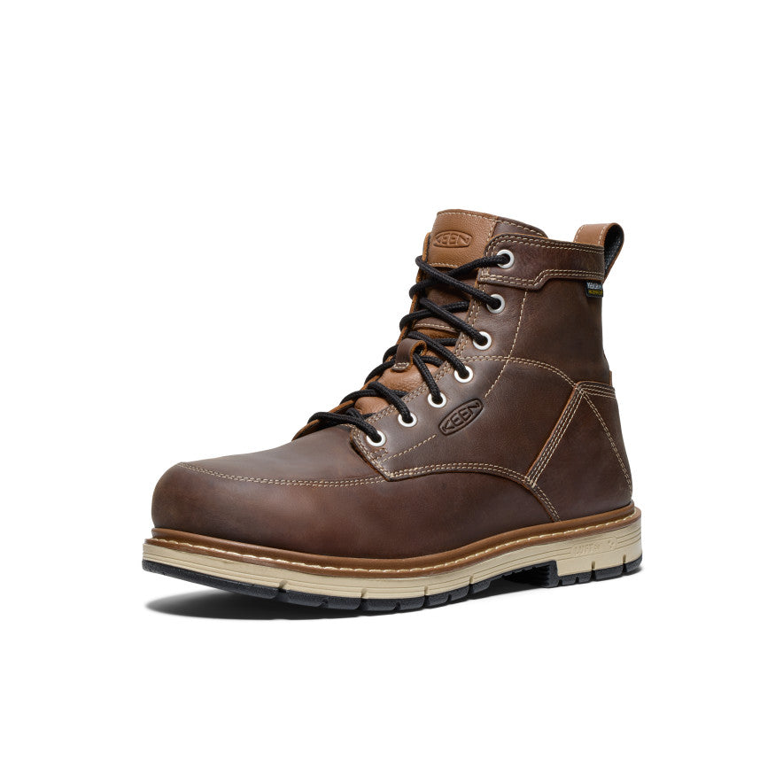 Men's San Jose 6\" Waterproof 90° Heel Boot (Aluminum Toe) | Bison/Black
