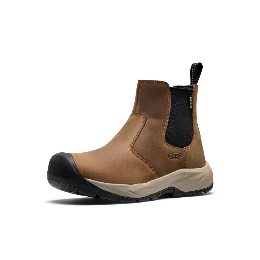 Men's Highframe Chelsea Waterproof Work Boot (Soft Toe) | Dark Earth/Black