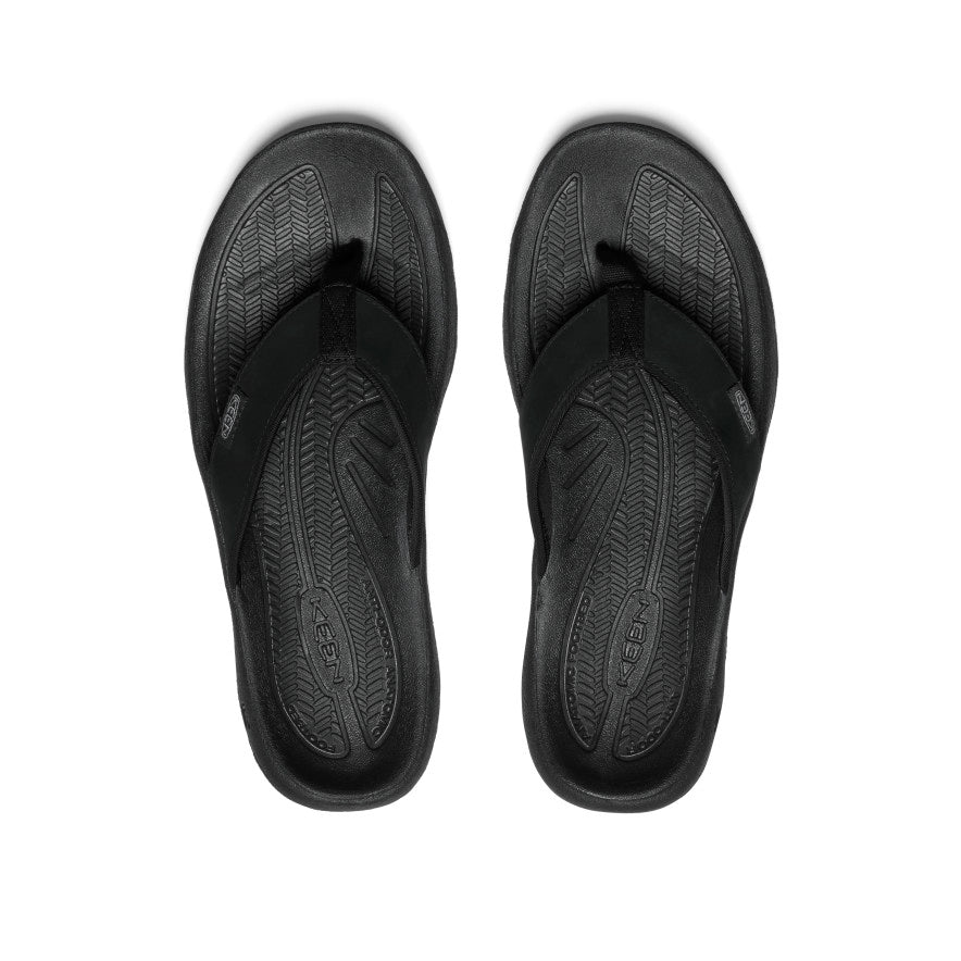 Men's Kona Leather Flip-Flop | Black/Steel Grey