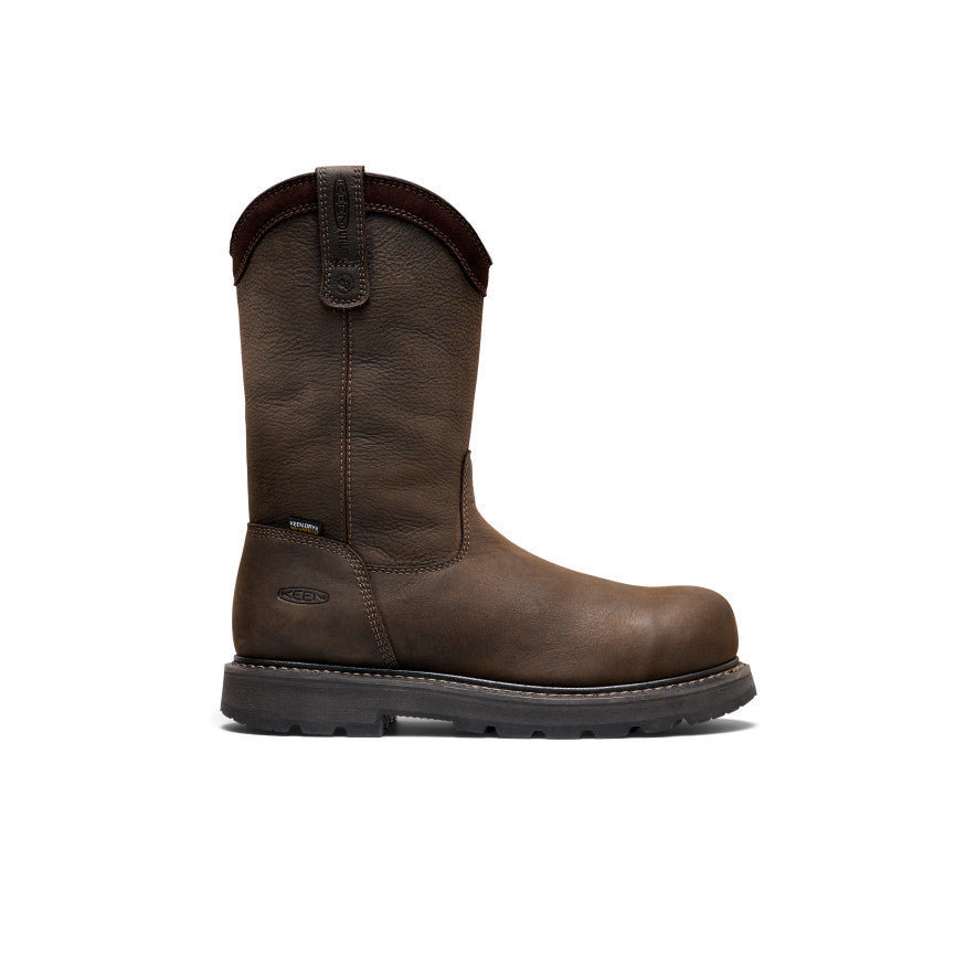 Men's Cincinnati Pull-On 90° Heel Waterproof Work Boot (Carbon Toe) | Chocolate Brown/Black