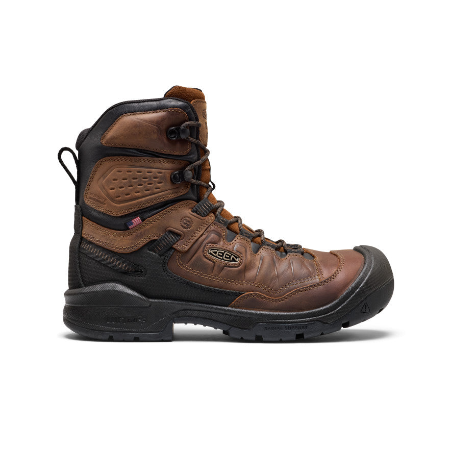 Men's Targhee IV 8\" Insulated Waterproof Work Boot (Carbon Toe) | Bison/Black