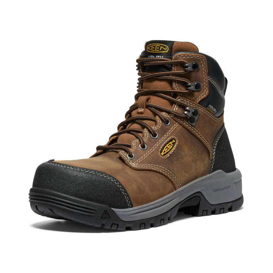 Women's Evanston 6\" Waterproof Boot (Carbon Toe) | Bison/Black