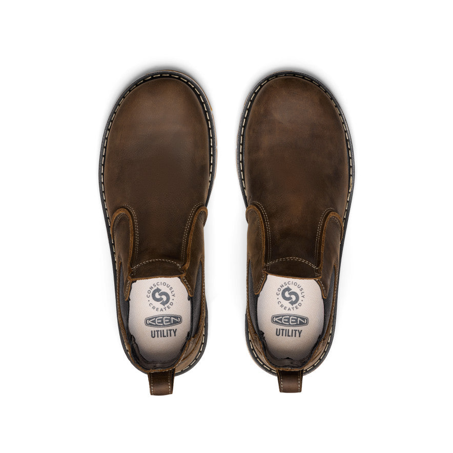 Men's San Jose Chelsea 90° Heel Boot (Aluminum Toe) | Cascade Brown/Gum